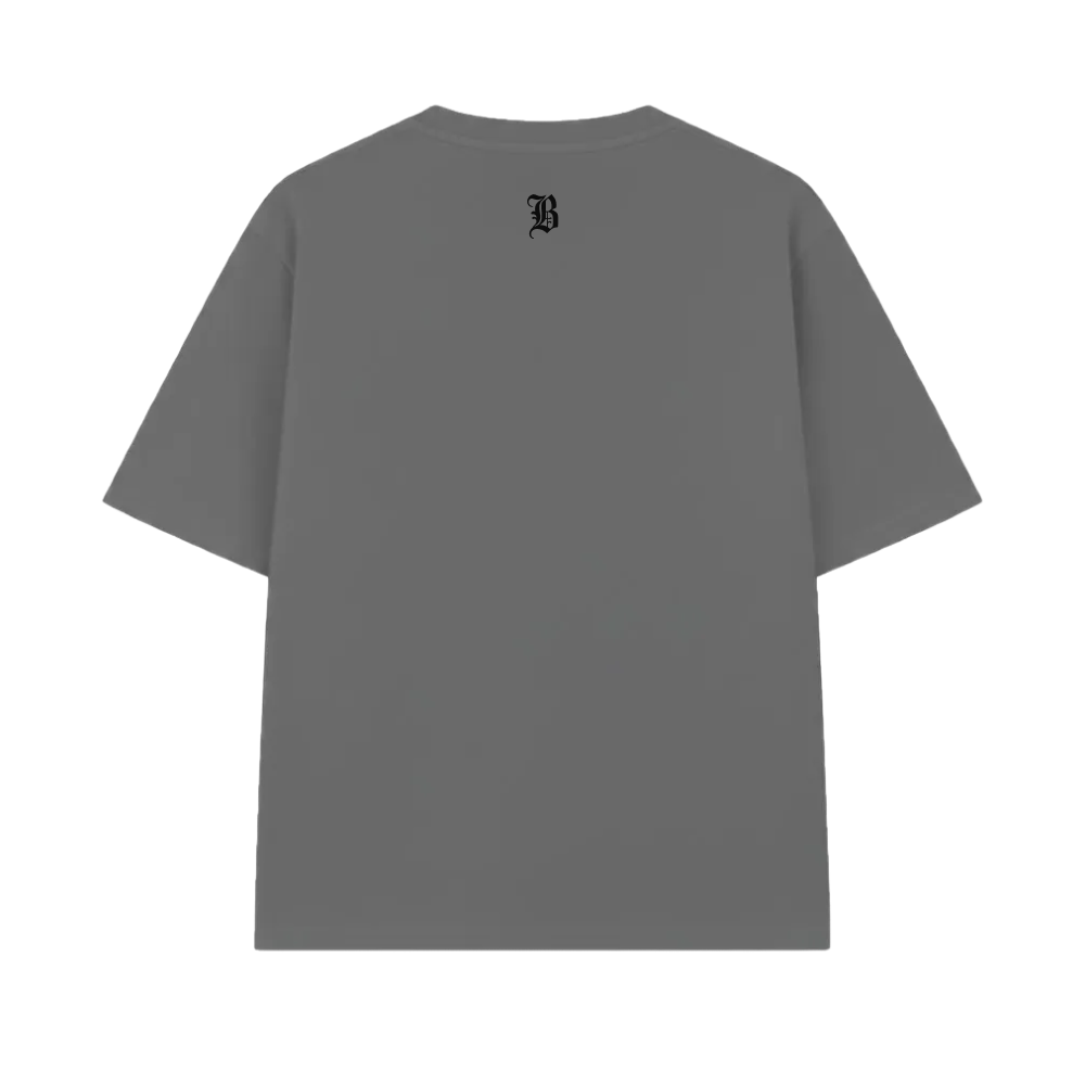 Chrome Grey Oversized Sketeton T-Shirt