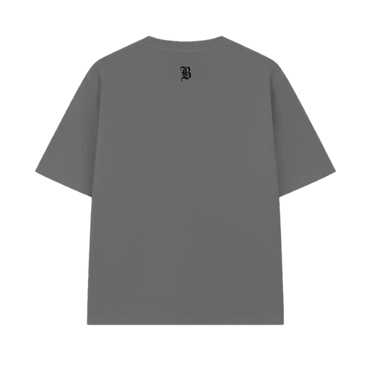 Chrome Grey Oversized Sketeton T-Shirt