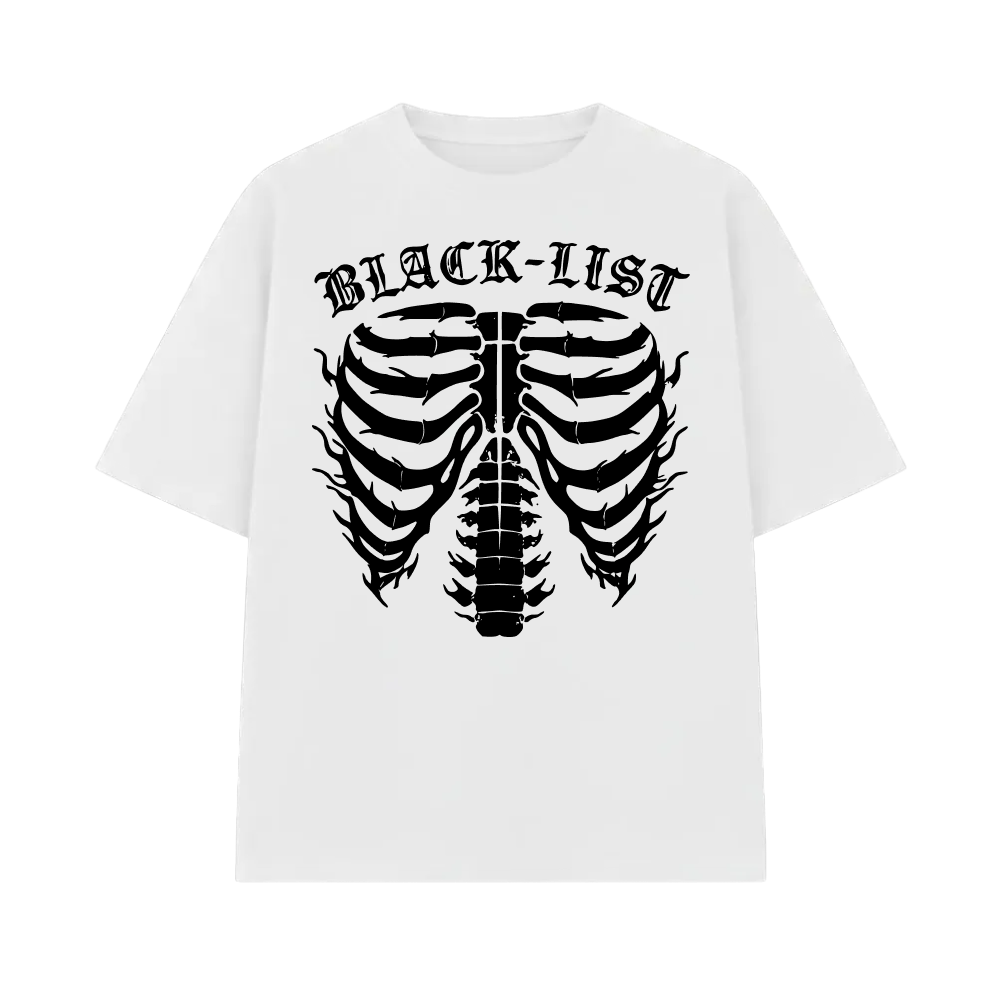 Chrome White Oversized Sketeton T-Shirt