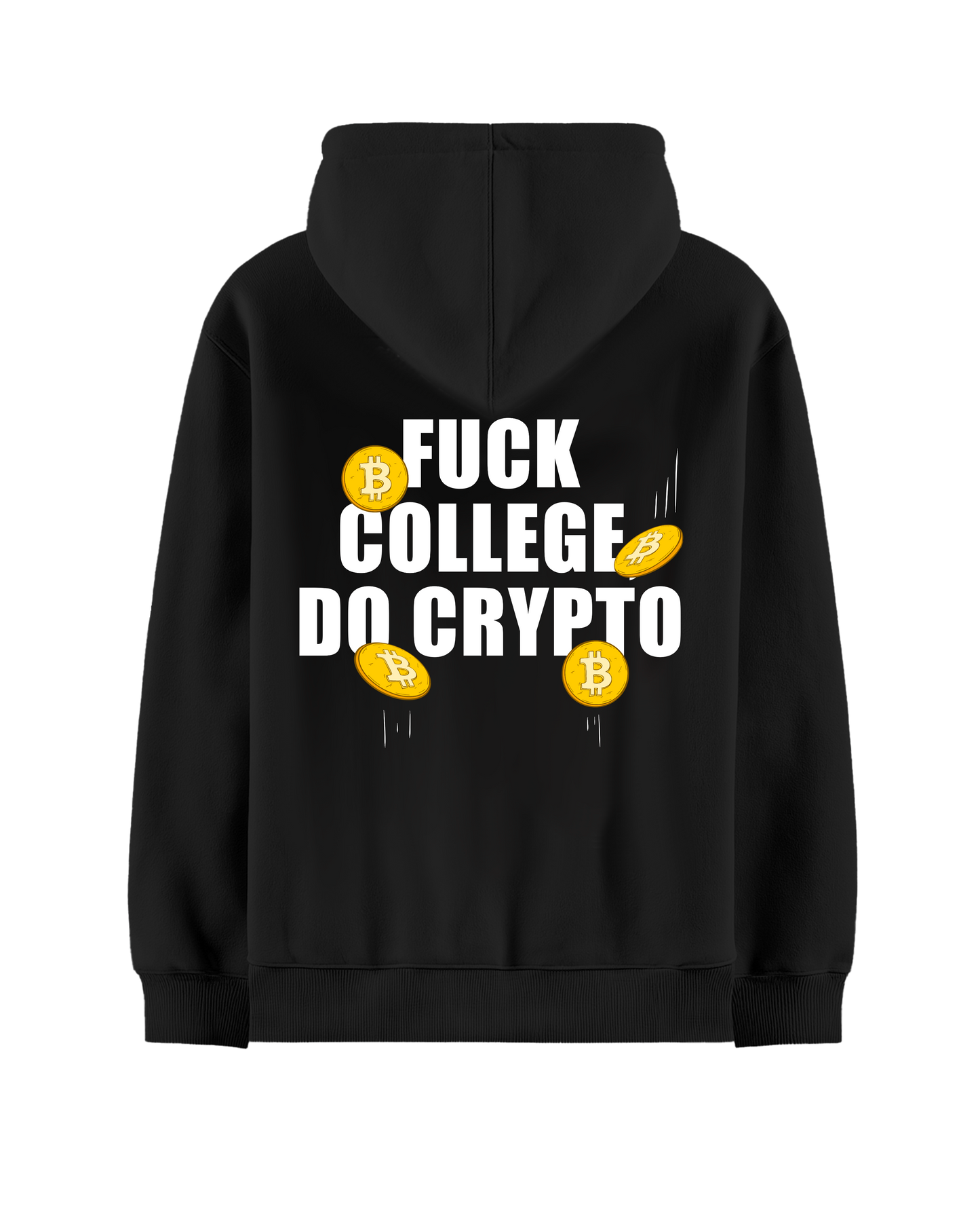 FUCK COLLEGE DO CRYPTO BLACK OVERSIZED HOODIE