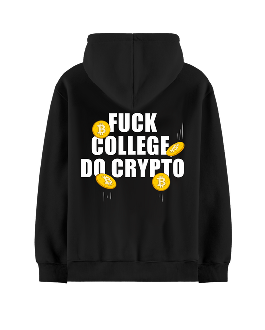 FUCK COLLEGE DO CRYPTO BLACK OVERSIZED HOODIE