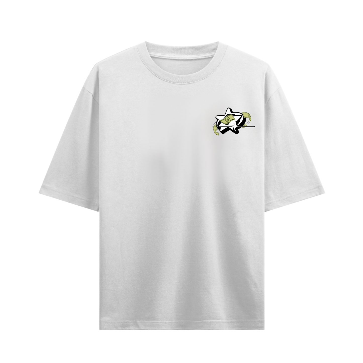 NO RISK NO PROFIT OVERSIZED WHITE T-SHIRT