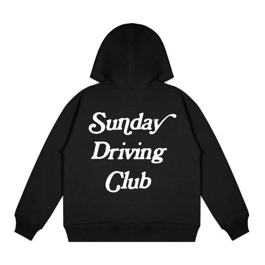 SUNDAY DRIVING CLUB BLACK OVERSIZED HOODIE