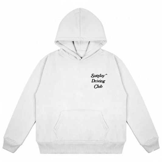 SUNDAY DRIVING CLUB WHITE OVERSIZED HOODIE