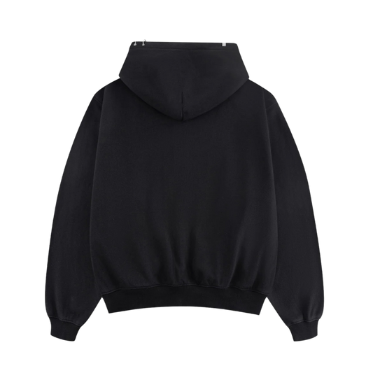 CHROME BLACK OVERSIZED SKELETON HOODED JACKET