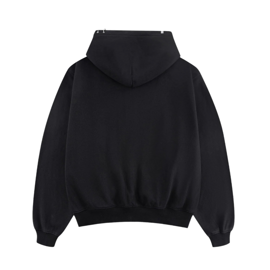 CHROME BLACK OVERSIZED SKELETON HOODED JACKET