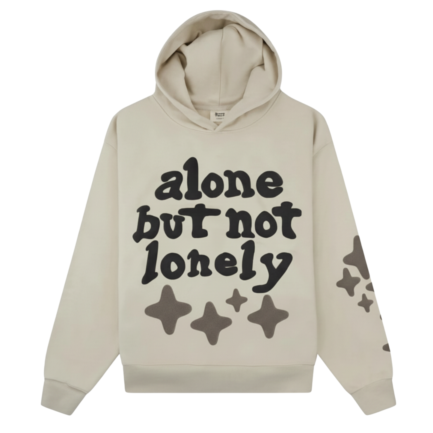 ALONE BUT NOT LONELY CREAM OVERSIZED HOODIE