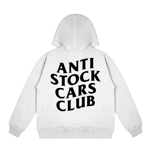 ANTI STOCK CARS CLUB WHITE OVERSIZED HOODIE