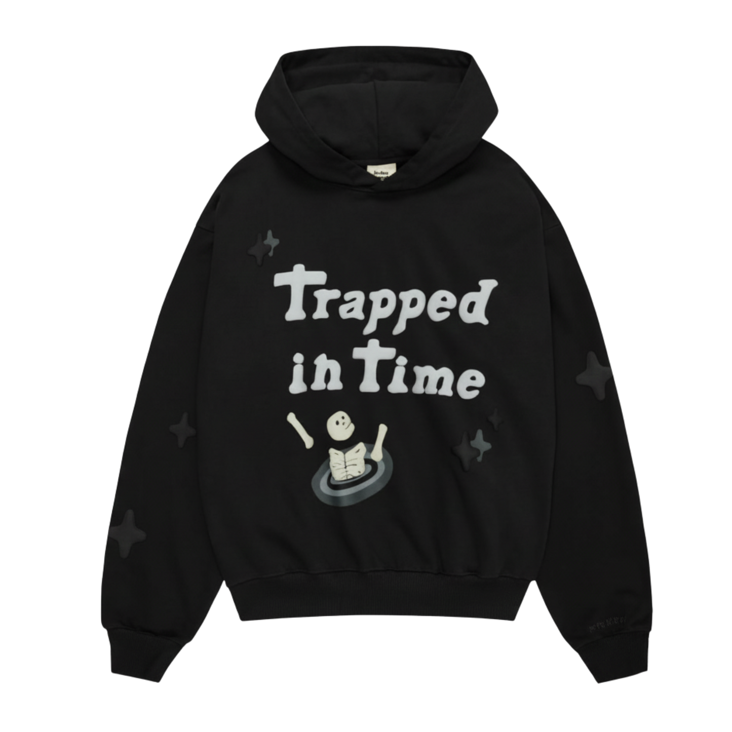 TRAPPED IN TIME BLACK OVERSIZED HOODIE