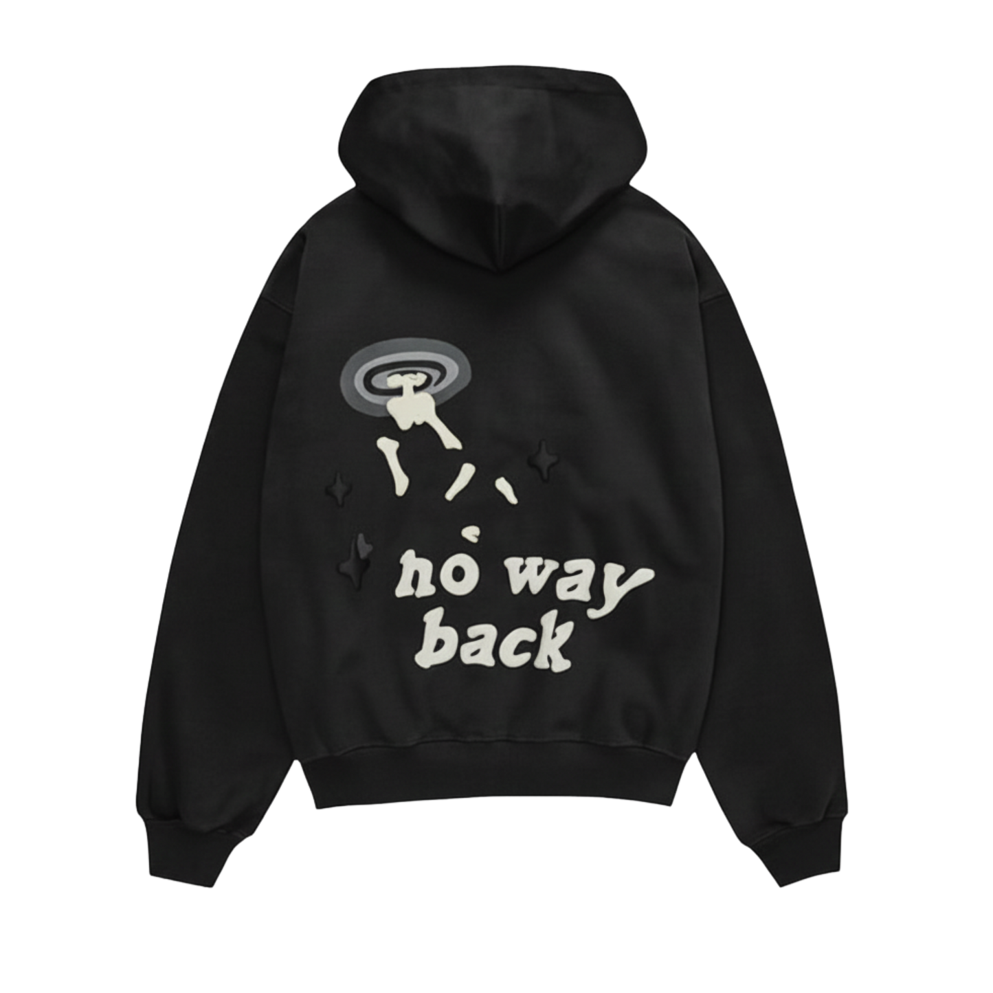 TRAPPED IN TIME BLACK OVERSIZED HOODIE