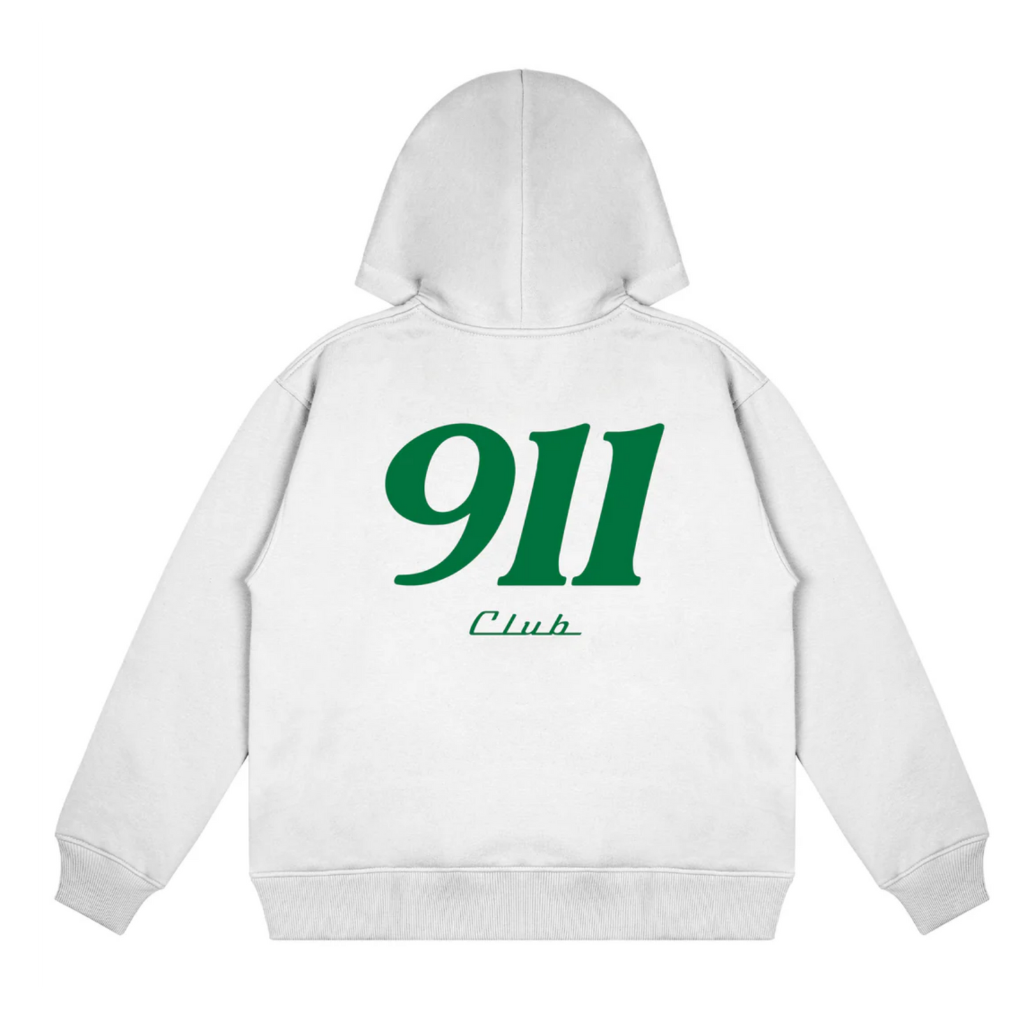 911 CLUB WHITE OVERSIZED HOODIE
