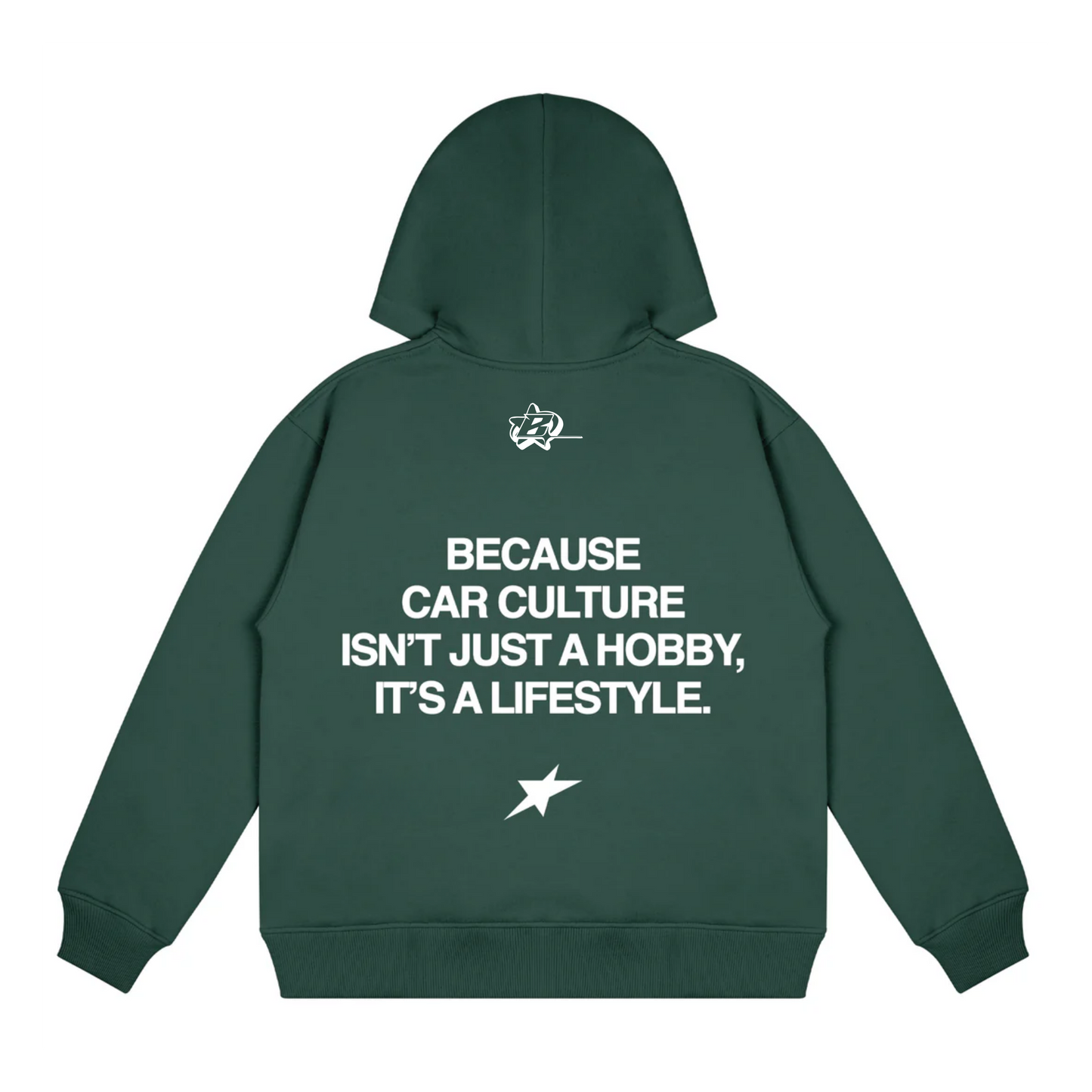 CAR CULTURE GREEN OVERSIZED HOODIE