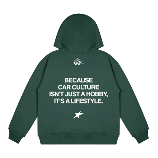 CAR CULTURE GREEN OVERSIZED HOODIE