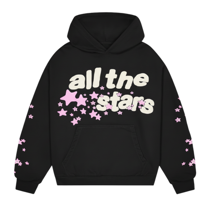 ALL THE STARS BLACK OVERSIZED HOODIE