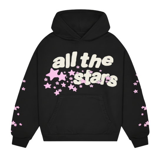 ALL THE STARS BLACK OVERSIZED HOODIE