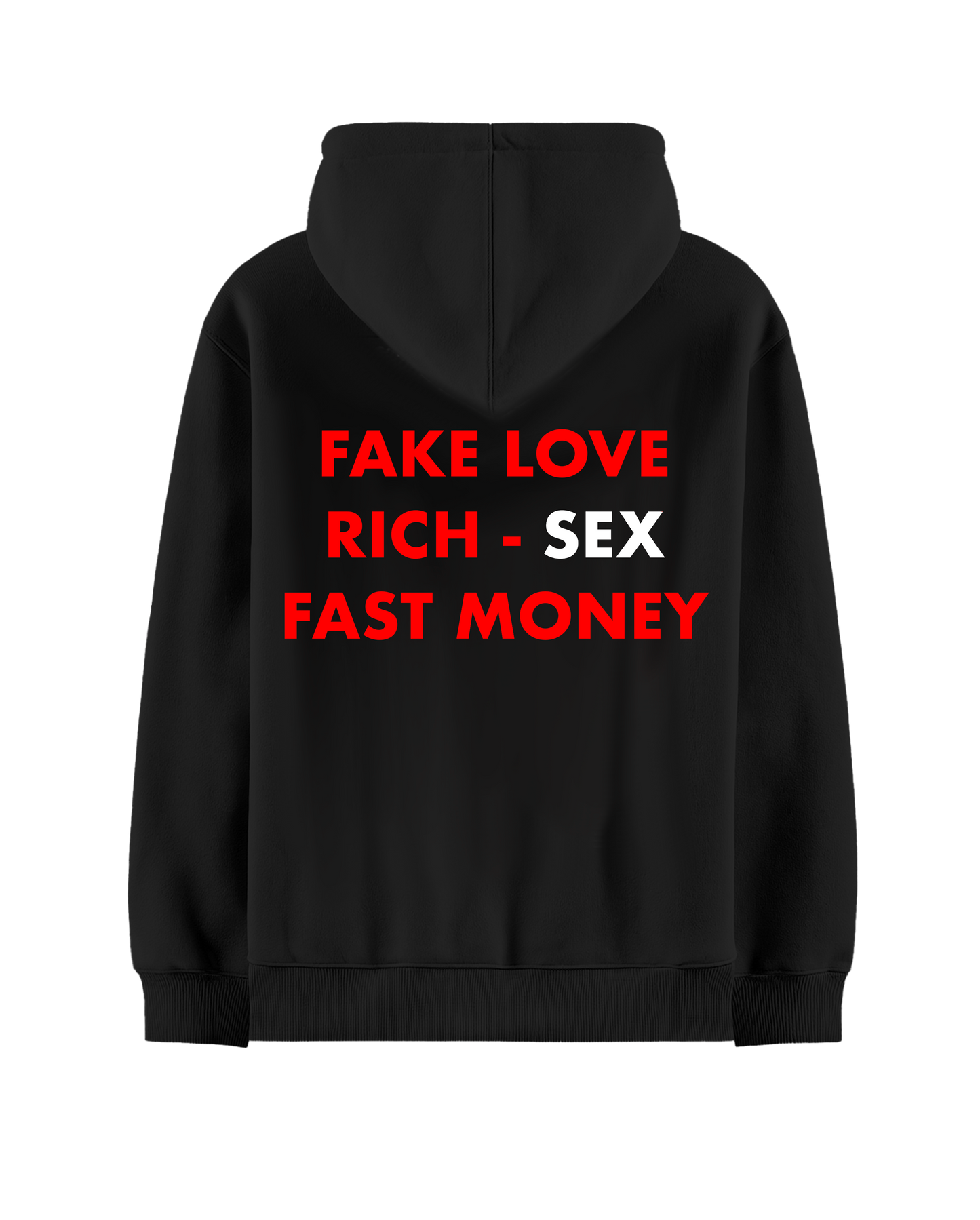 FAKE LOVE RICH SEX BLACK OVERSIZED HOODIE ( LIMITED EDITION )