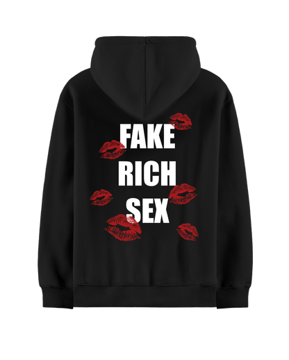 FAKE RICH SEX BLACK OVERSIZED HOODIE ( LIMITED EDITION )