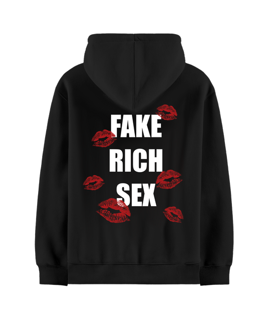 FAKE RICH SEX BLACK OVERSIZED HOODIE ( LIMITED EDITION )