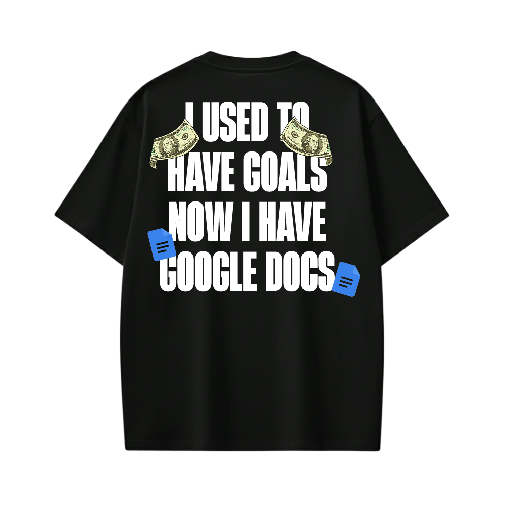 I USED TO HAVE GOALS CUSTOM BLACK T-SHIRT