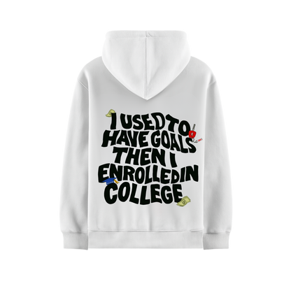 ONE OF ONE I USED TO HAVE GOALS WHITE OVERSIZED HOODIE