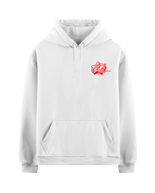 LOVE WILL GET YOU KILLED WHITE OVERSIZED HOODIE