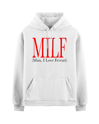 MILF WHITE OVERSIZED HOODIE