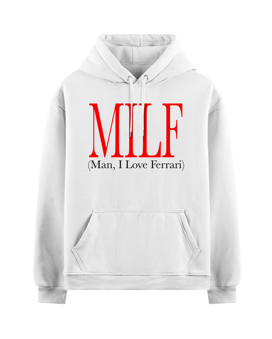 MILF WHITE OVERSIZED HOODIE