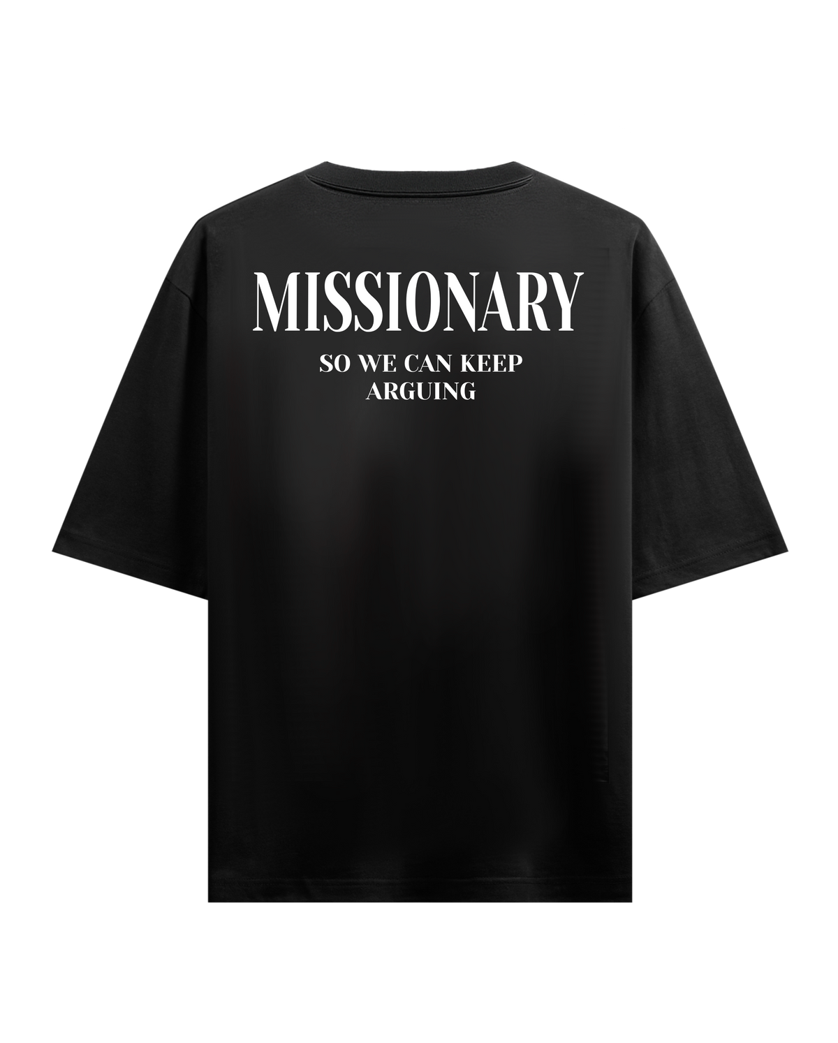 MISSIONARY OVERSIZED BLACK T-SHIRT