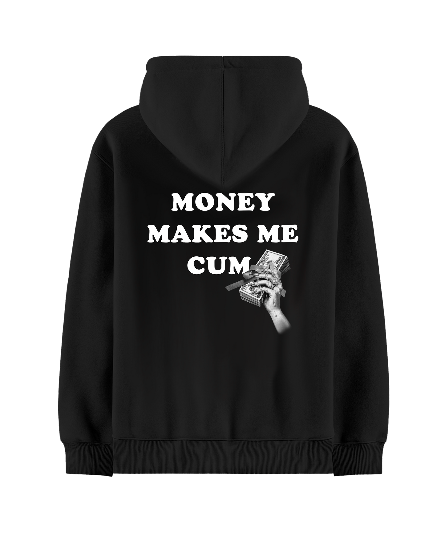 MONEY MAKES ME C*M BLACK OVERSIZED HOODIE