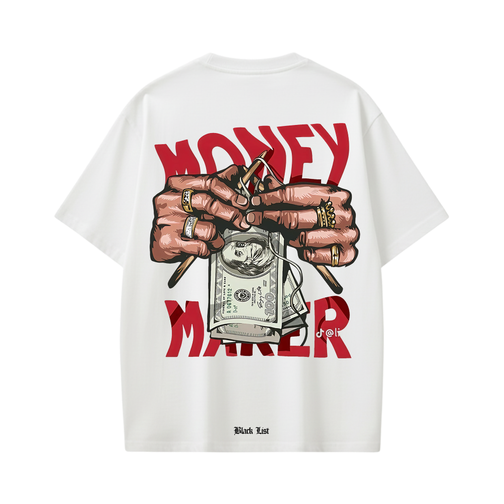 MONEY MAKER BLACKLIST WHITE T-SHIRT