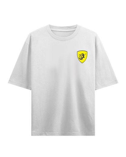 MY SEX LIFE IS LIKE FERRARI OVERSIZED WHITE T-SHIRT