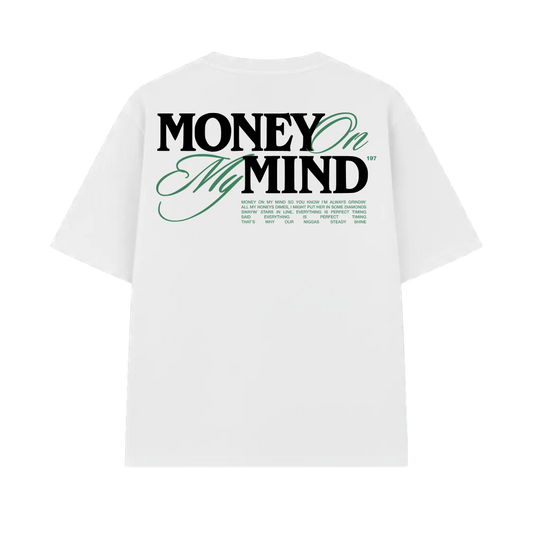 Money On My Mind White Oversized T-shirt