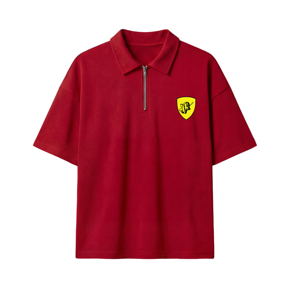 My Sex Life Is Like Ferrari Red Oversized Quarter Zip T-shirt