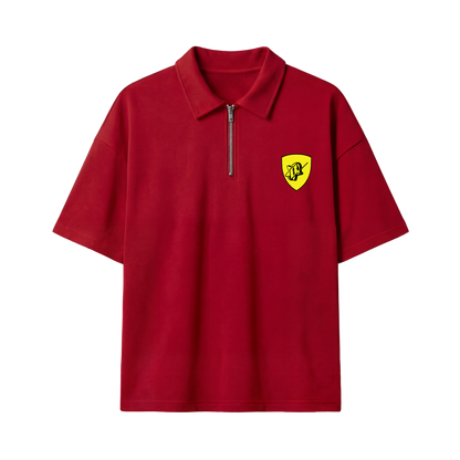 My Sex Life Is Like Ferrari Red Oversized Quarter Zip T-shirt