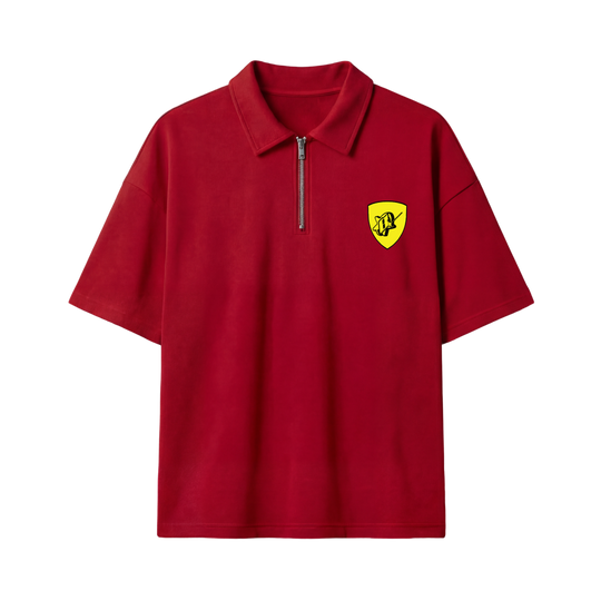 My Sex Life Is Like Ferrari Red Oversized Quarter Zip T-Shirt