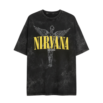 NIRVANA ACID WASH OVERSIZED T-SHIRT