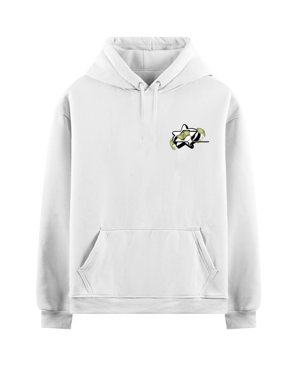 NO FLEX TILL ITS AMEX WHITE OVERSIZED HOODIE