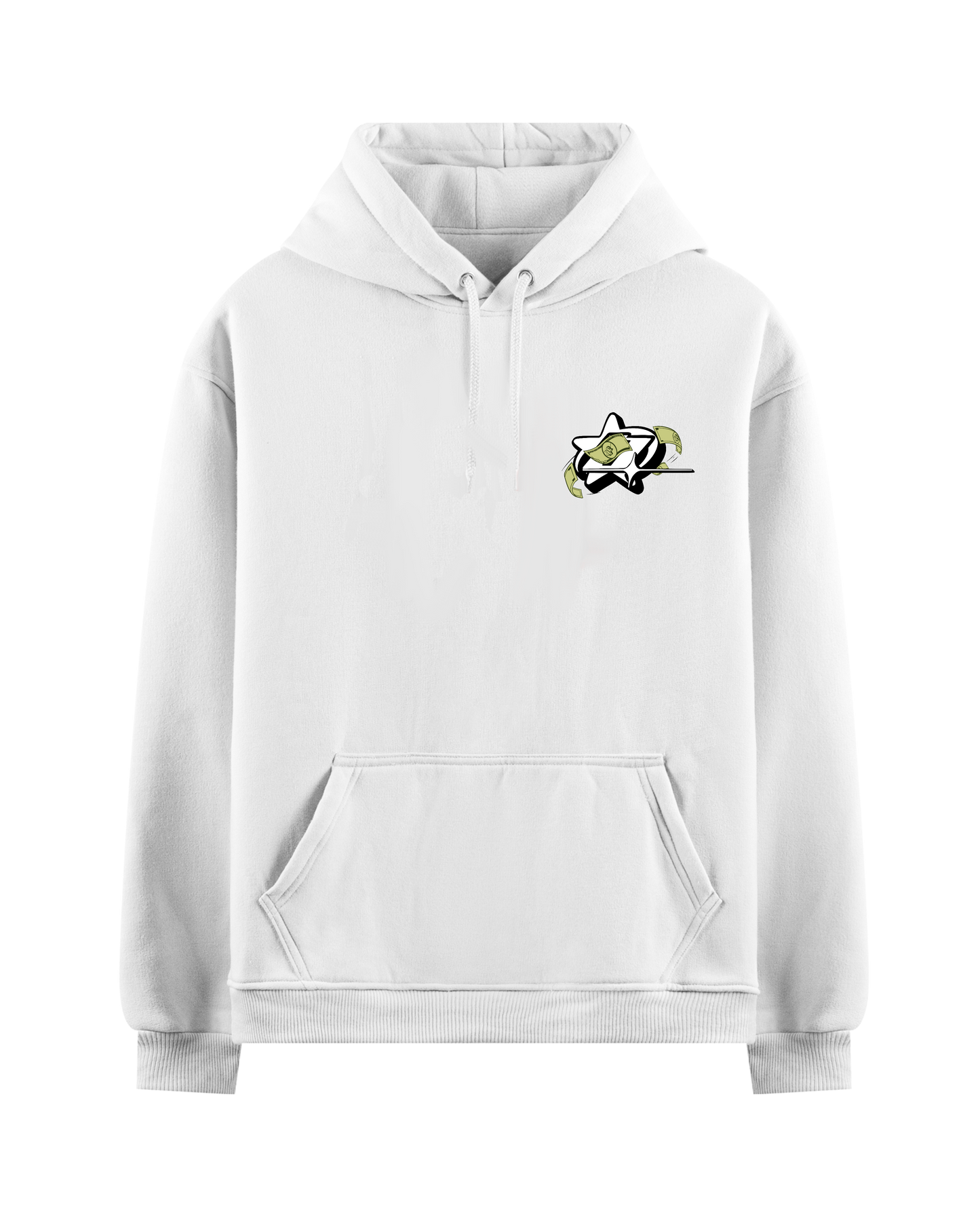 COINS SPEAK LOUDER THAN YO CASH WHITE OVERSIZED HOODIE