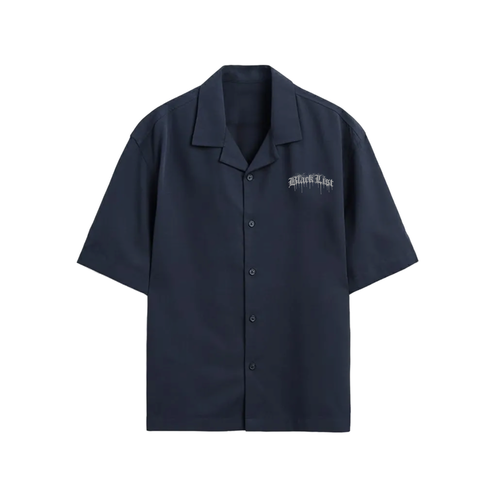SAINT CROSS BLACKLIST NAVY BOWLING SHIRT