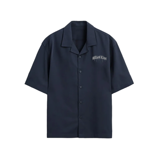 SAINT CROSS BLACKLIST NAVY BOWLING SHIRT