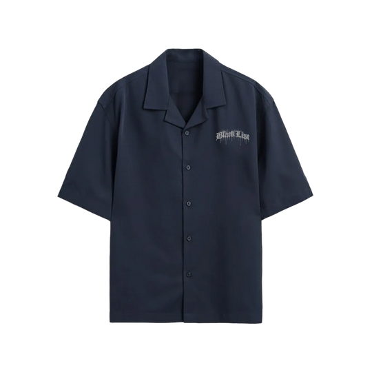 Saint Cross Blacklist Navy Bowling Shirt