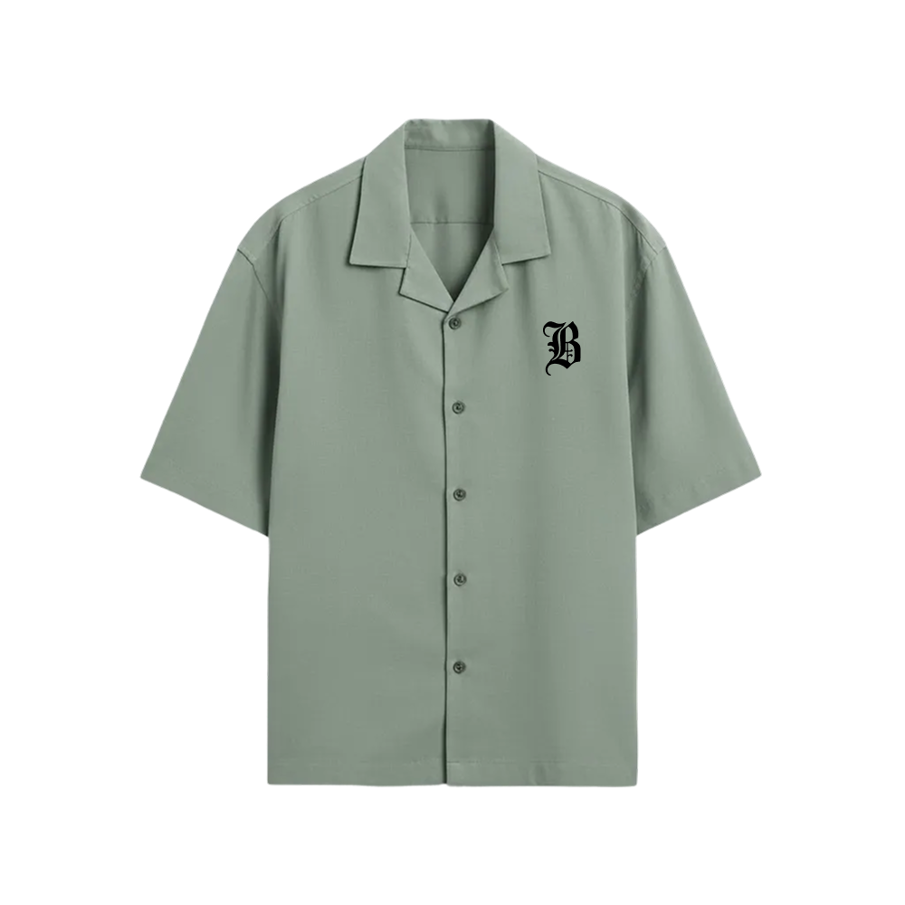 SINNER BLACKLIST SAGE GREEN BOWLING SHIRT