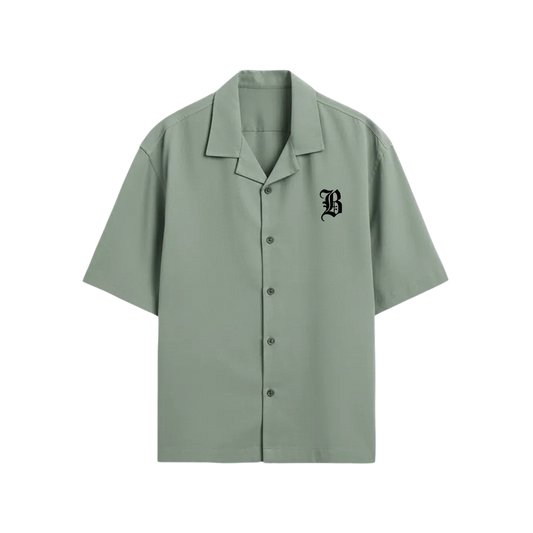 SINNER BLACKLIST SAGE GREEN BOWLING SHIRT