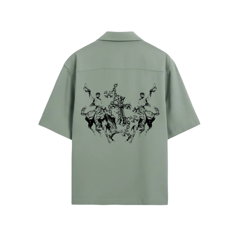 SON OF GOD BLACKLIST SAGE GREEN BOWLING SHIRT