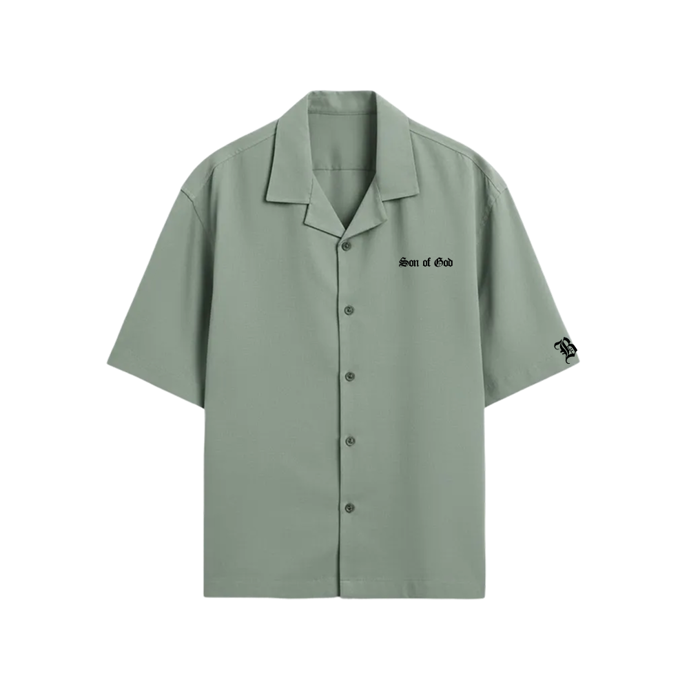 Son of God Blacklist Sage Green Bowling Shirt
