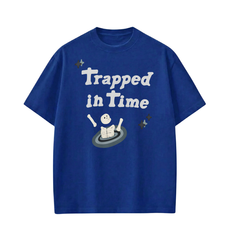 TRAPPED IN TIME BLUE T-SHIRT