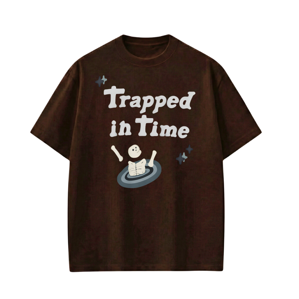 TRAPPED IN TIME BROWN T-SHIRT