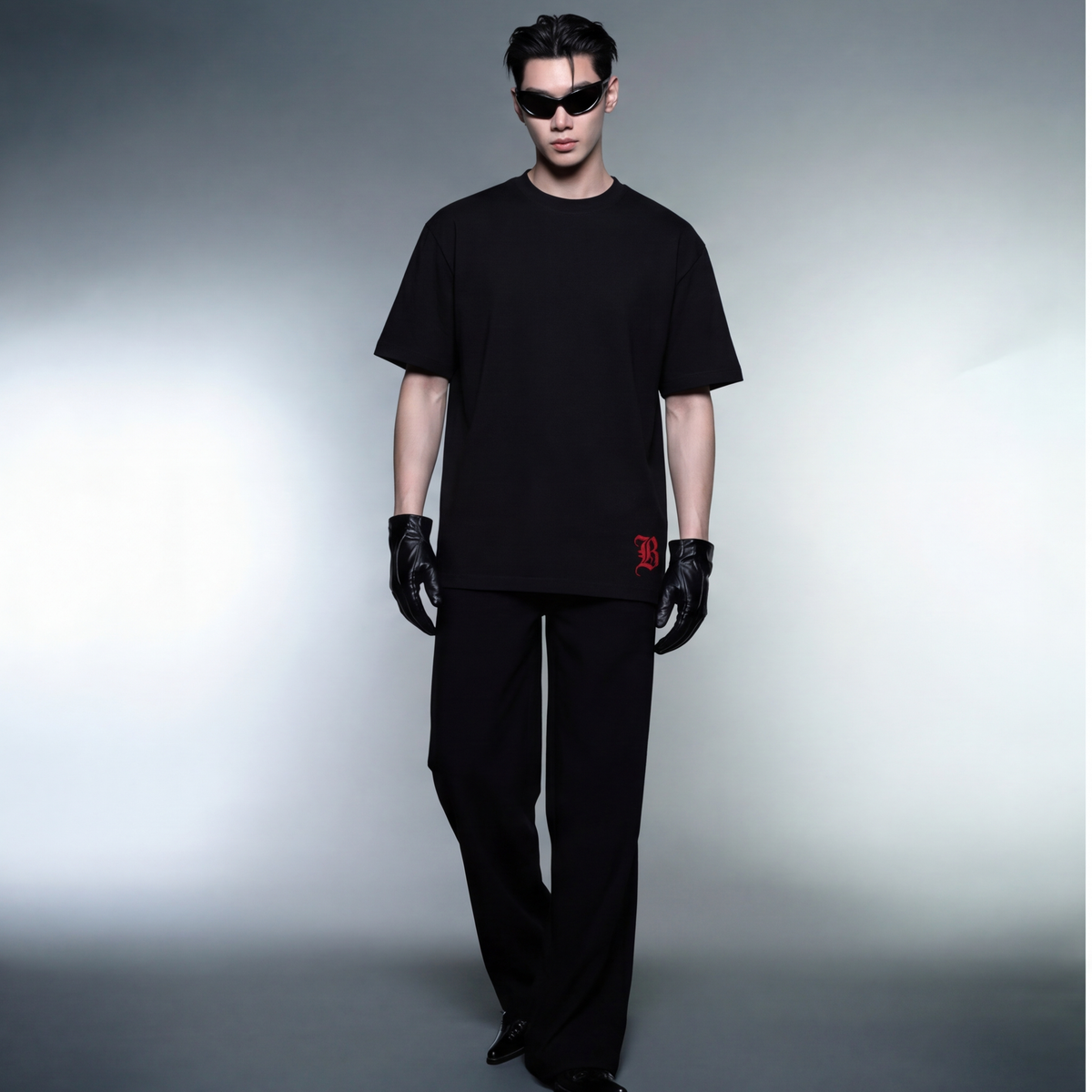 b-blacklist-black-t-shirt model front