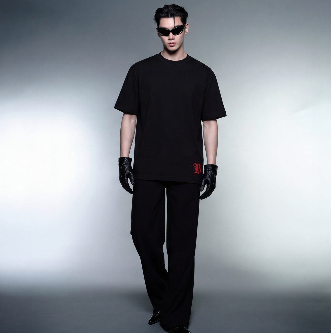 b-blacklist-black-t-shirt model front