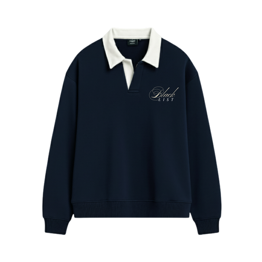 BLACKLIST CLASSIC NAVY POLO SWEATSHIRT